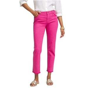 Vineyard Vines Vibrant Hot Pink Ankle Jeans Raw Hem Stretch Size 27 🌸 EUC